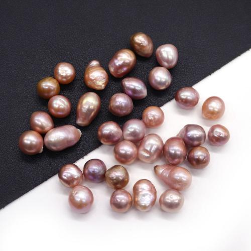 Cultured Baroque Freshwater Pearl Beads irregular DIY & no hole purple - Sold By PC
