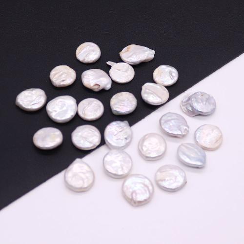 Cultured Button Freshwater Pearl Beads DIY & no hole white Sold By PC