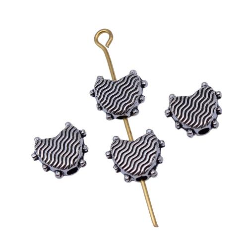 Zinc Alloy Spacer Beads Heart plated DIY antique silver color Sold By Bag