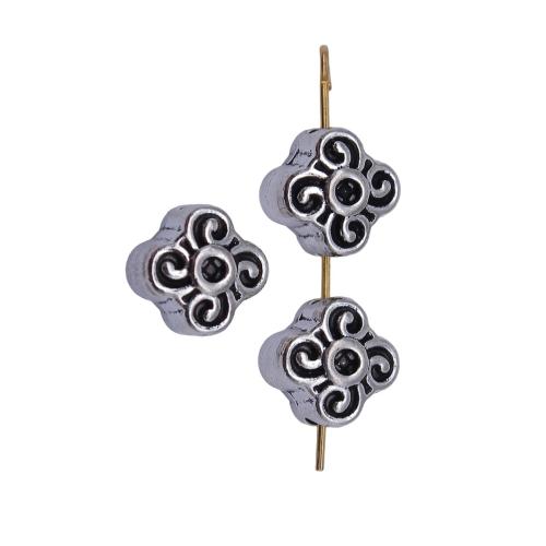 Zinc Alloy Spacer Beads Flower plated DIY antique silver color Sold By PC
