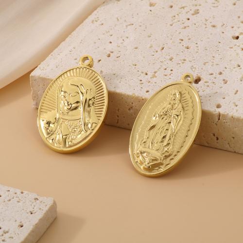 Nerezová ocel Šperky Přívěsky, 304 Stainless Steel, DIY, zlatý, 10PC/Bag, Prodáno By Bag