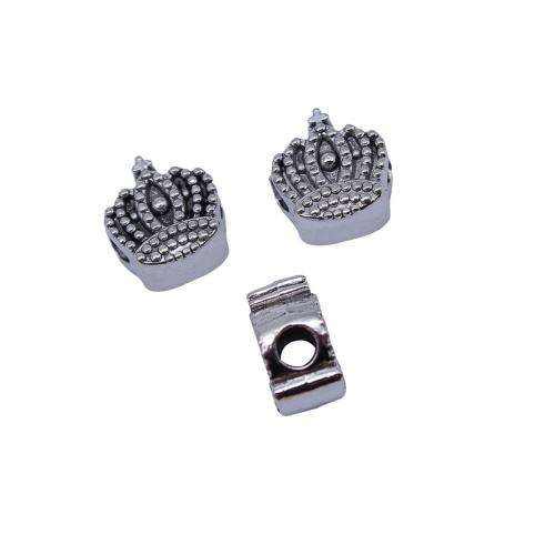 Zinc Alloy Spacer Beads Crown plated DIY antique silver color Sold By Bag