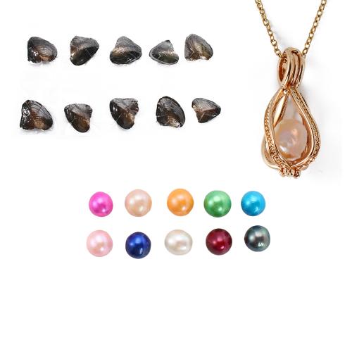 Freshwater Pearl Pregnant Ball Locket Necklace with Zinc Alloy fashion jewelry Length 45 cm Sold By Lot