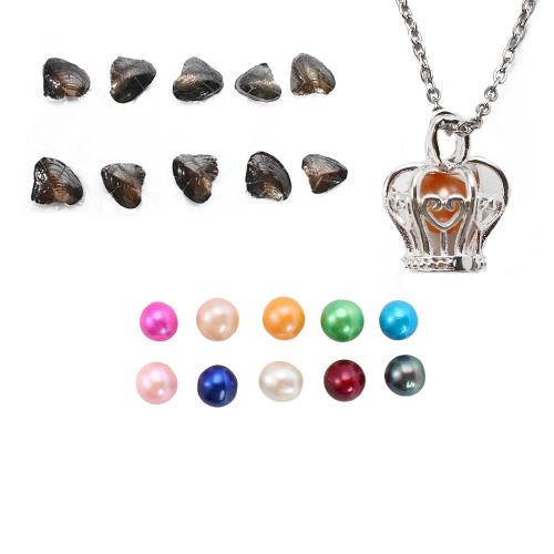 Freshwater Pearl Pregnant Ball Locket Necklace with Zinc Alloy fashion jewelry Length 45 cm Sold By Lot