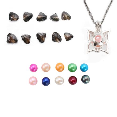 Freshwater Pearl Pregnant Ball Locket Necklace with Zinc Alloy fashion jewelry Length 45 cm Sold By Lot