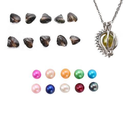 Freshwater Pearl Pregnant Ball Locket Necklace with Zinc Alloy fashion jewelry Length 45 cm Sold By Lot