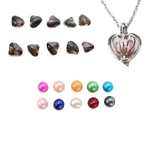 Freshwater Pearl Pregnant Ball Locket Necklace with Zinc Alloy fashion jewelry Length 45 cm Sold By Lot