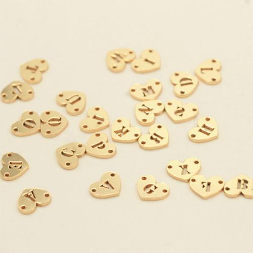 Brass Jewelry Connector Heart gold color plated DIY & hollow Sold By PC