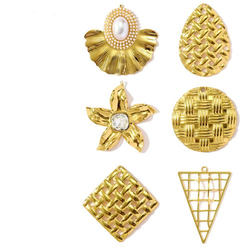 Nerezová ocel Šperky Přívěsky, 304 Stainless Steel, s ABS plast pearl, DIY & micro vydláždit kubické zirkony, více barev na výběr, 3PC/Bag, Prodáno By Bag