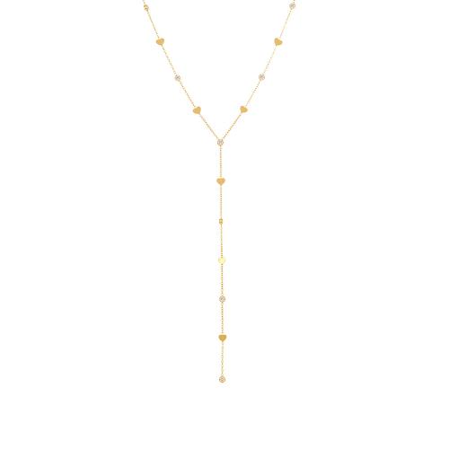 Collana in acciaio inossidabile, 304 acciaio inox, placcato, Micro spianare cubic zirconia & per la donna, nessuno, Venduto da PC