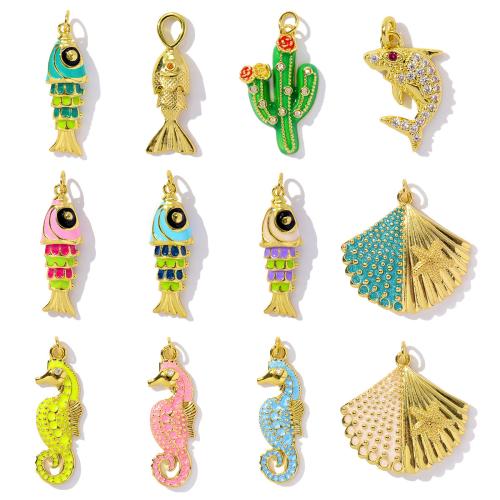 Nerezová ocel Šperky Přívěsky, 304 Stainless Steel, DIY & micro vydláždit kubické zirkony & smalt, více barev na výběr, 3PC/Bag, Prodáno By Bag