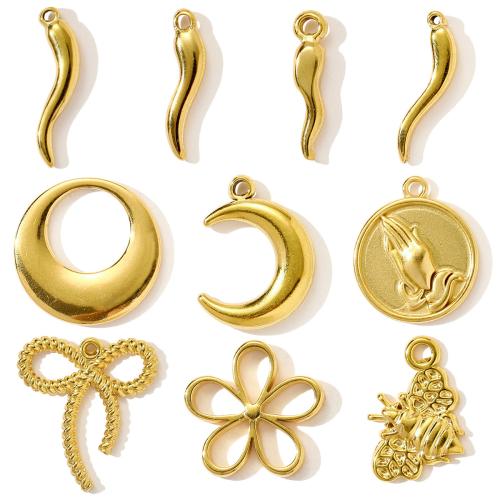 Stainless Steel Pendants 304 Stainless Steel plated DIY Sold By Bag