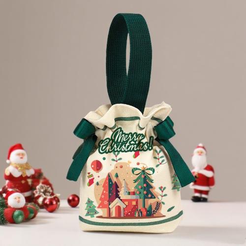 Canvas Drawstring Bag Christmas Design Sold By PC