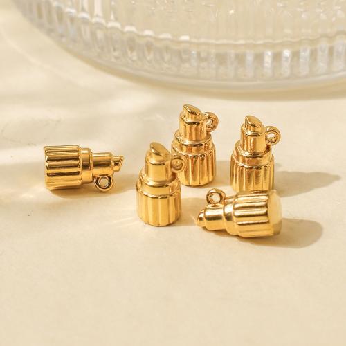 Stainless Steel Pendants 304 Stainless Steel Lipstick gold color plated DIY golden Sold By Bag