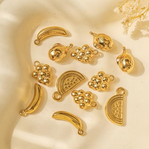 Stainless Steel Pendants 304 Stainless Steel Fruit plated DIY golden Sold By Bag