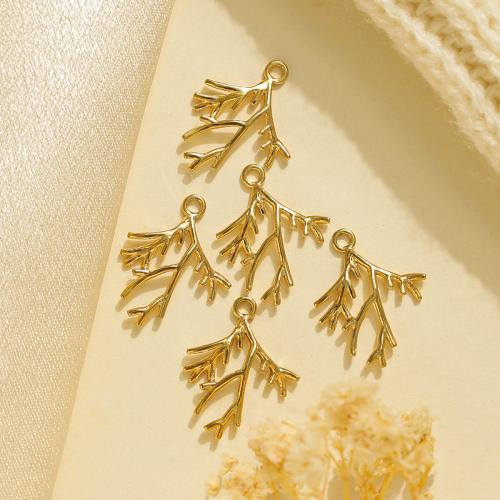 Edelstahl Schmuck Anhänger, 304 Edelstahl, Branch, goldfarben plattiert, DIY, goldfarben, 10PCs/Tasche, verkauft von Tasche