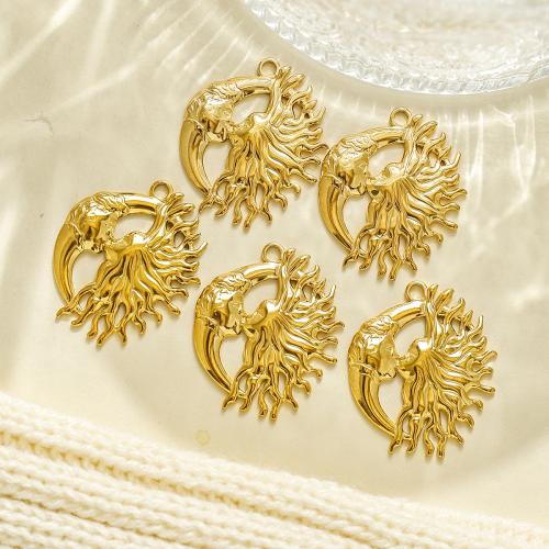 Colgantes de Acero Inoxidable, acero inoxidable 304, chapado en color dorado, Bricolaje, dorado, 10PCs/Bolsa, Vendido por Bolsa