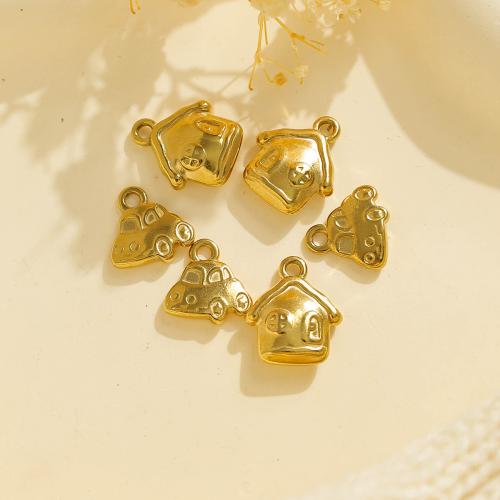Colgantes de Acero Inoxidable, acero inoxidable 304, chapado en color dorado, Bricolaje, dorado, 10PCs/Bolsa, Vendido por Bolsa