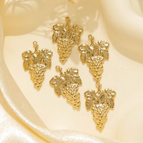 Stainless Steel Pendants 304 Stainless Steel Grape gold color plated DIY golden Sold By Bag