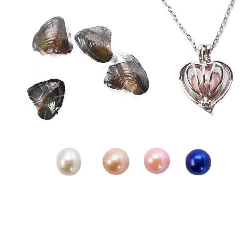 Freshwater Pearl Pregnant Ball Locket Necklace with Zinc Alloy fashion jewelry Length 45 cm Sold By Lot