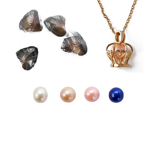 Freshwater Pearl Pregnant Ball Locket Necklace with Zinc Alloy fashion jewelry Length 45 cm Sold By Lot