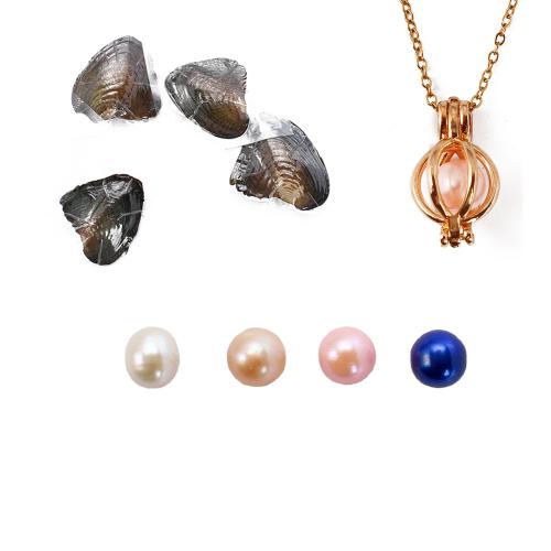Freshwater Pearl Pregnant Ball Locket Necklace with Zinc Alloy fashion jewelry Length 45 cm Sold By Lot