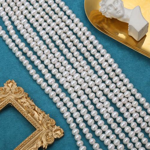 Natural Freshwater Pearl Loose Beads Ellipse DIY white 4-5mm Sold By Strand