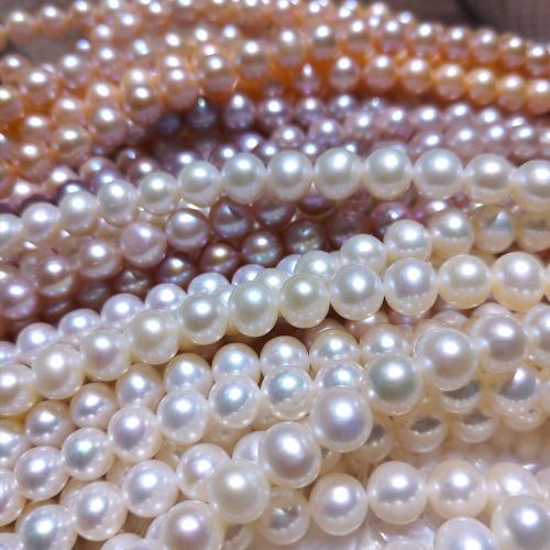 Natural Freshwater Pearl Loose Beads Slightly Round DIY 8-9mm Sold By Strand