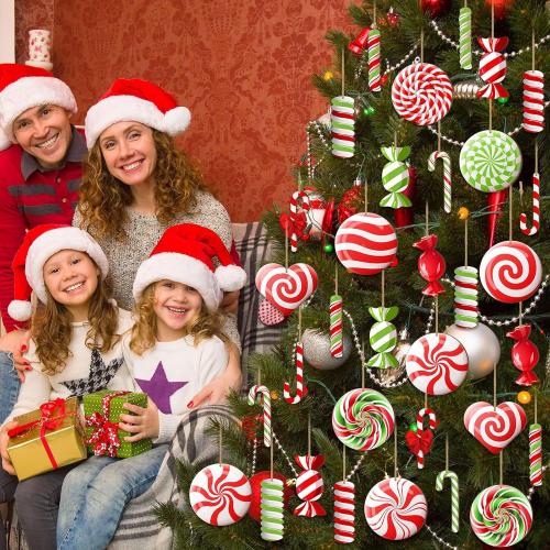 madera Decoración del árbol de Navidad, Joyería, más colores para la opción, 17PCs/Set, Vendido por Set