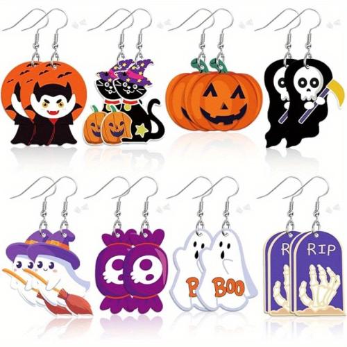 acrilico orecchini a goccia, Stampa, gioielli di moda, nessuno, 8Pairspaio/set, Venduto da set