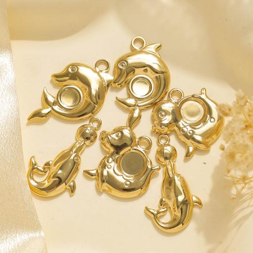 Acero inoxidable Colgantes Animal, acero inoxidable 304, chapado en color dorado, Bricolaje, dorado, 10PCs/Bolsa, Vendido por Bolsa