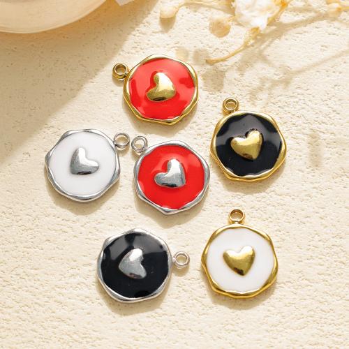 Přívěsky srdce z nerezové oceli, 304 Stainless Steel, barva pozlacený, DIY & smalt, zlatý, 10PC/Bag, Prodáno By Bag