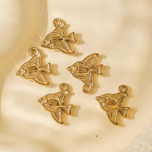 Acero inoxidable Colgantes Animal, acero inoxidable 304, chapado en color dorado, Bricolaje, dorado, 10PCs/Bolsa, Vendido por Bolsa