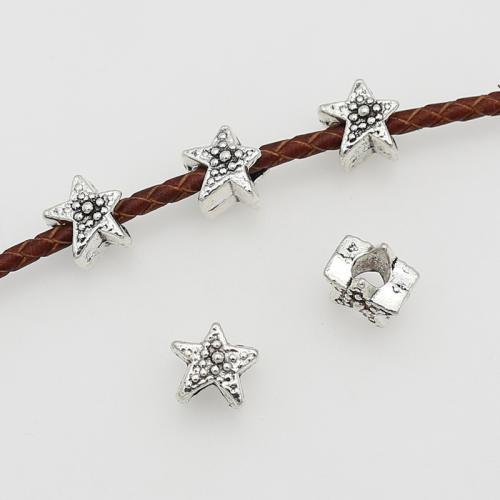 Zinc Alloy Spacer Beads Star silver color plated DIY antique silver color Sold By Bag