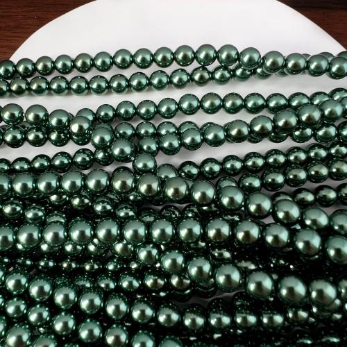 Pärlpärlor i glas, Glass Pearl, guldfärg pläterade, DIY, olivgrön, 2-10mm, Säljs av Strand