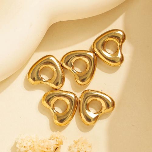 Přívěsky srdce z nerezové oceli, 304 Stainless Steel, barva pozlacený, DIY, zlatý, 10PC/Bag, Prodáno By Bag