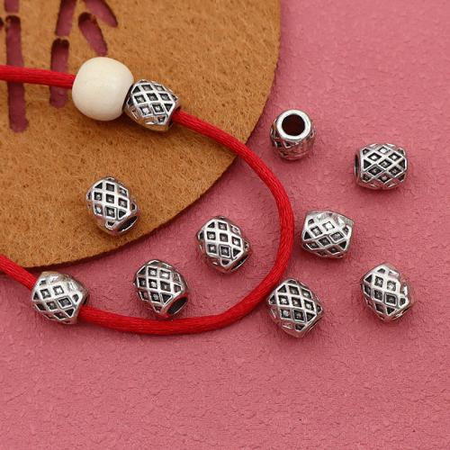 Zinklegierung Zwischenperlen, silberfarben plattiert, DIY, 8x7.50mm, Innendurchmesser:ca. 4mm, 100PCs/Tasche, verkauft von Tasche