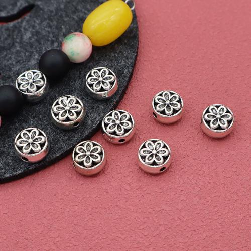 Zinc Alloy Spacer Beads Flower silver color plated DIY antique silver color Inner Approx 1.5mm Sold By Bag