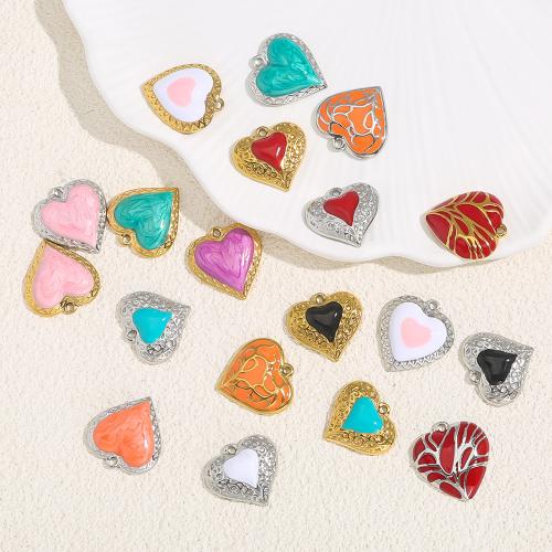 Přívěsky srdce z nerezové oceli, 304 Stainless Steel, á, DIY & smalt, více barev na výběr, Prodáno By PC