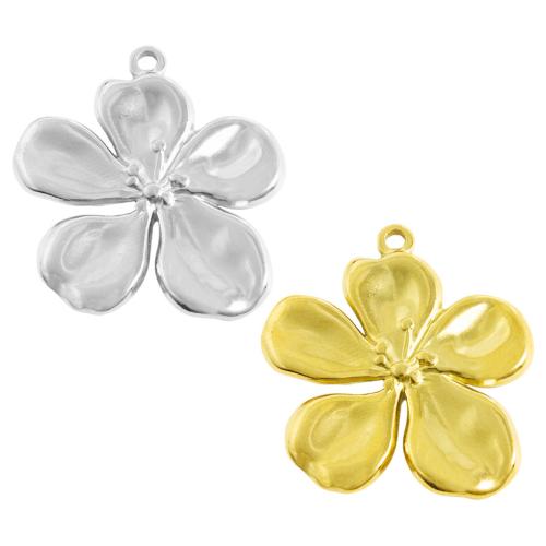 Stainless Steel Flower Pendant 304 Stainless Steel plated DIY Sold By Bag