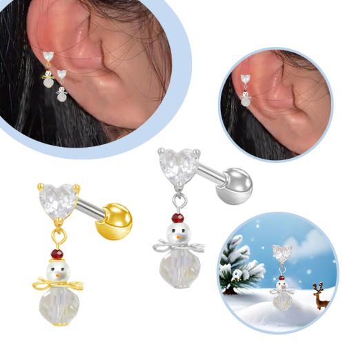 Titantium acciaio orecchino piercing, Pupazzo di eve, placcato, unisex & Micro spianare cubic zirconia, nessuno, Venduto da PC