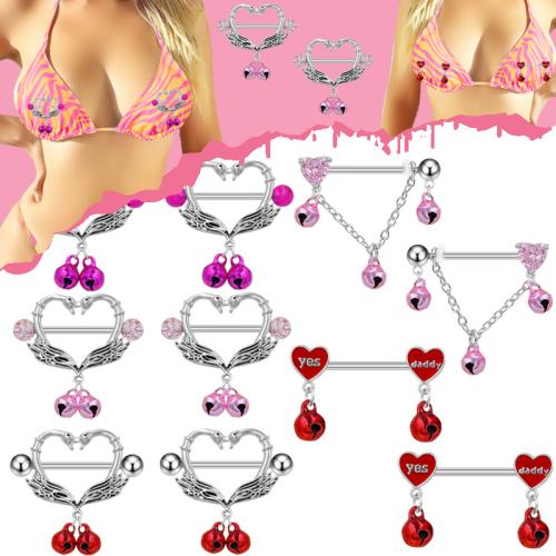 Zinc Alloy nipple ring plated Christmas Design & Unisex & enamel Sold By PC