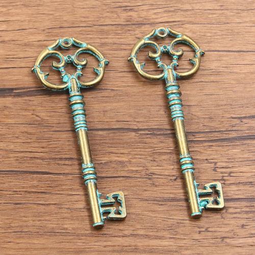 Stainless Steel Pendants Zinc Alloy Key plated DIY Sold By Bag