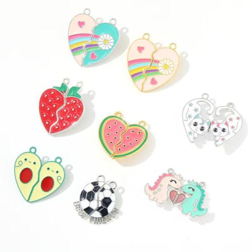 Zinc Alloy Enamel Pendants gold color plated DIY Sold By Bag