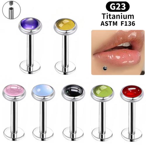 Titanium Alloy Lip Piercing Stud polished Unisex & micro pave cubic zirconia Sold By PC