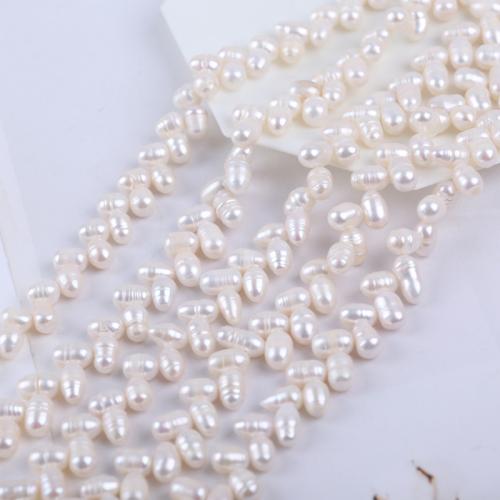 Riso coltivato in perla d'acqua dolce, perla d'acquadolce coltivata naturalmente, DIY, bianco, 6-7mm, Venduto per 36 cm filo