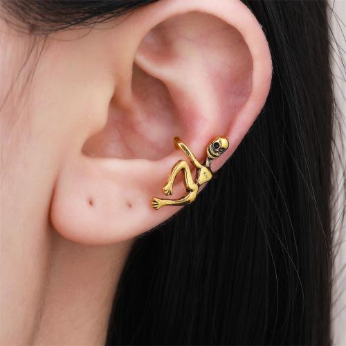 Zinc Alloy Earring Clip gold color plated Halloween Design & enamel Sold By PC
