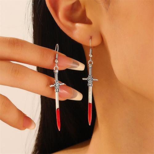 Zinc Alloy Drop Earring gold color plated Halloween Design & enamel Sold By Pair