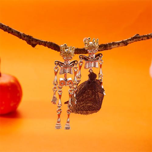 Zinklegierung Troddel Ohrring, mit Acryl, goldfarben plattiert, Design für Halloween, keine, verkauft von Paar