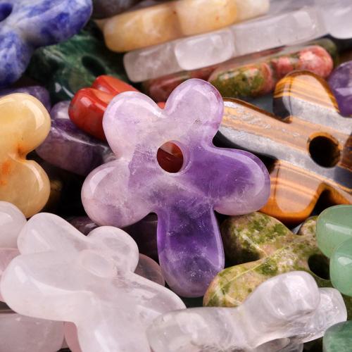 Gemstone Pendants Jewelry Natural Stone petals DIY Sold By PC